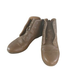 Qupid Brown Leather Ankle Boots